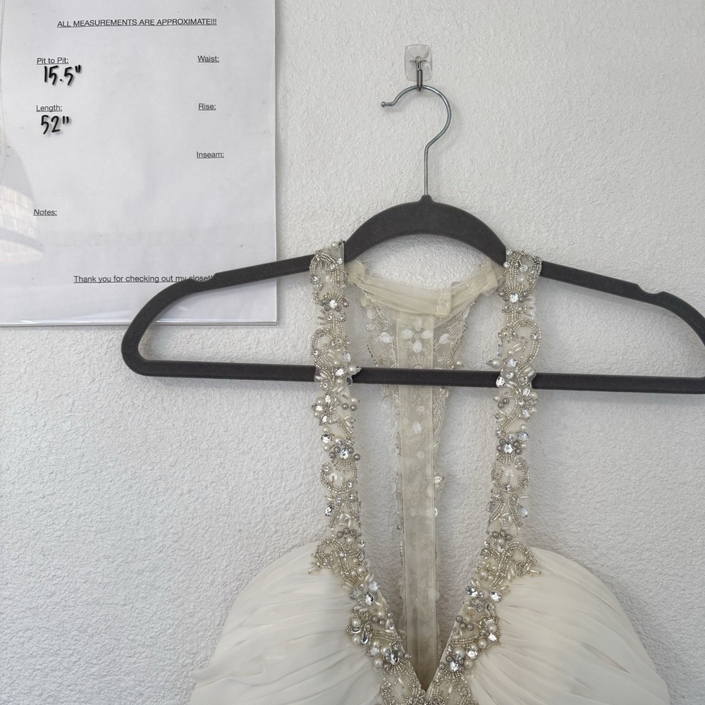 Maggie Sottero Couture White Beaded Halter Wedding Dress Small ALTERED!! - Picture 7 of 7